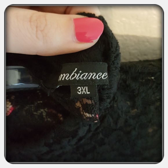 NWOT Woman's Black 3/4 Sleeve Lace Top Size 3X - Picture 6 of 7